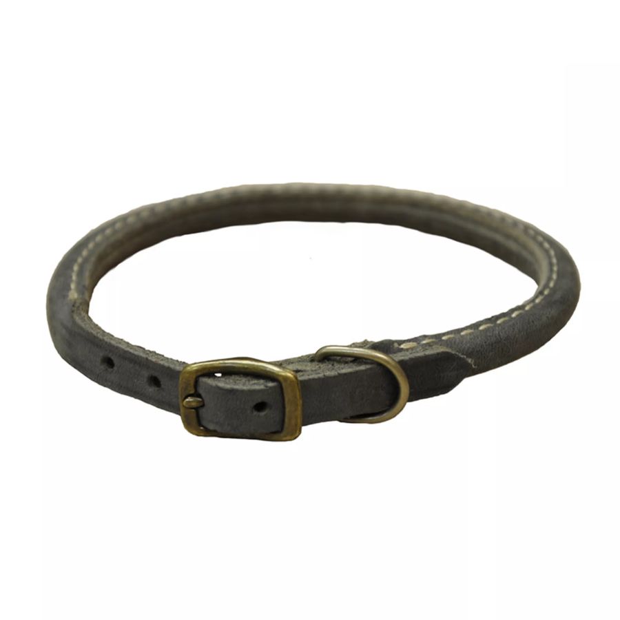 Circle-t collar redondo cuero rustico gris, , large image number null